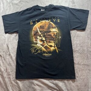 Vintage New Orleans Saints Shirt Mens M Black Y2K Drew Brees New Orleans Believe